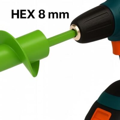 WERHE Erdbohrer 50 mm Ø, 220 mm lang für Bohrmaschine und Akkuschrauber – Gartenbohrer zum mühelosen Pflanzen von Blumen, Sträuchern und Graben von Zaunpfahl-Löchern - Image 10