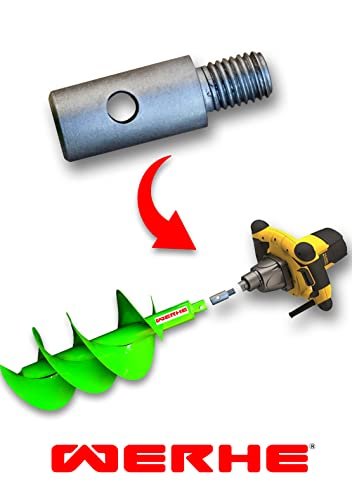 WERHE® Profi Bohrer VollStahl, Erdbohrer für bohrmaschine 40 mm Extrem robust mit m14 Adapter - Pfahlbohrer Brunnenbohrer präzise Bohrspitze. - Image 10